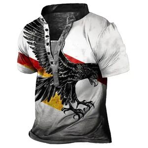 PHILLYS TREASURE MEN 3D PRINT SHORT SLEEVE V-NECK SHIRT